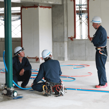 給排水設備工事の作業現場